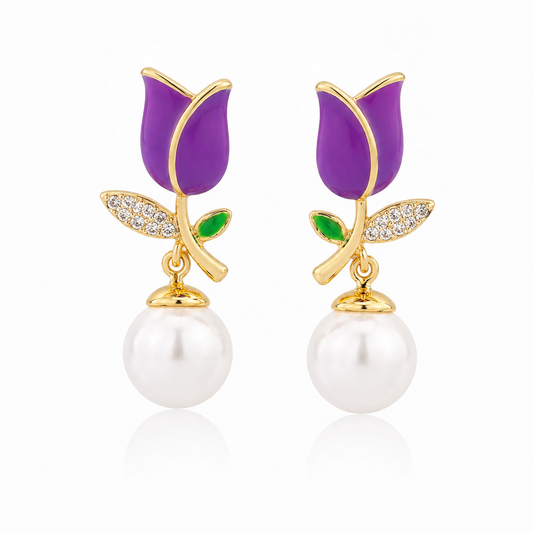 Aros Tulipán con Perla