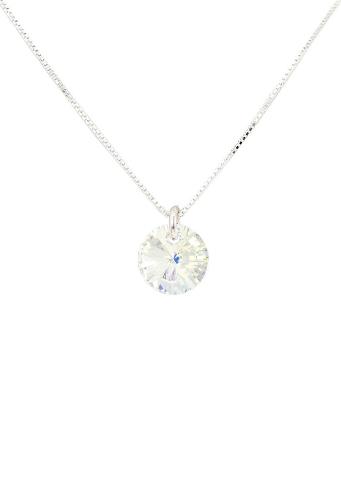 Collar Punto de Luz Plata Italiana 925 y Cristal Genuino AB