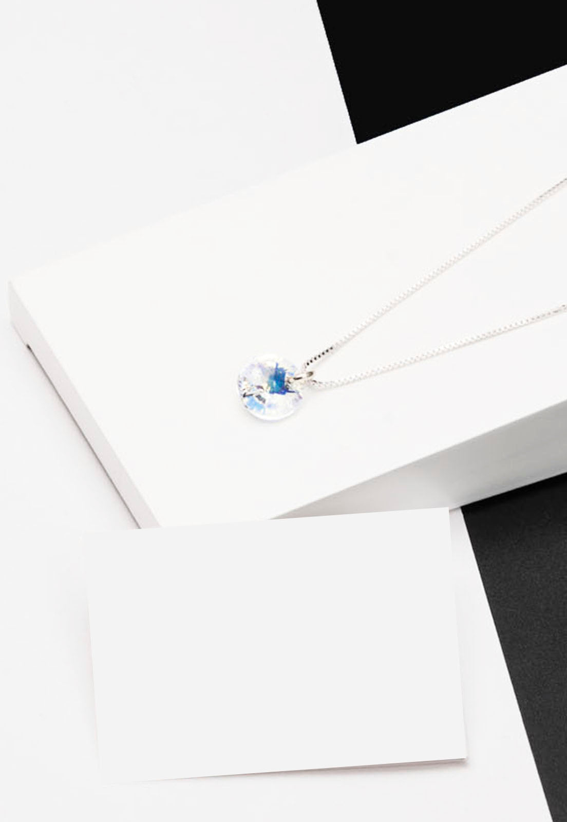 Collar Punto de Luz Plata Italiana 925 y Cristal Genuino AB