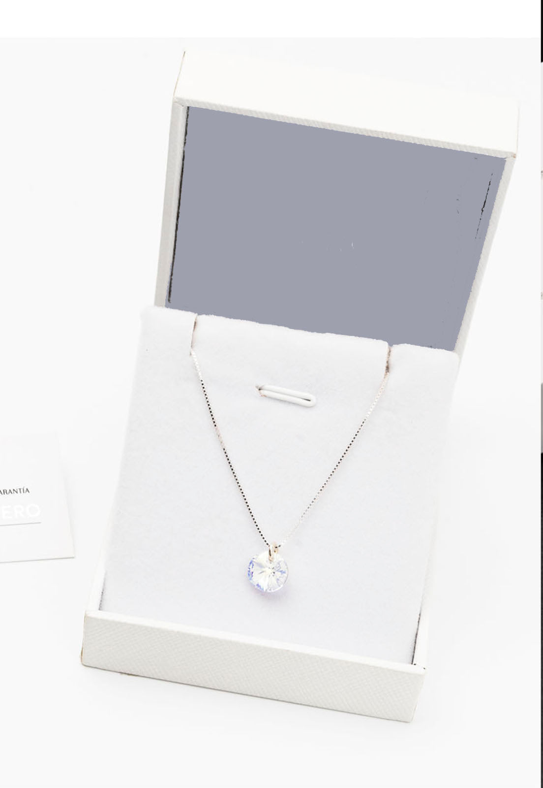 Collar Punto de Luz Plata Italiana 925 y Cristal Genuino AB