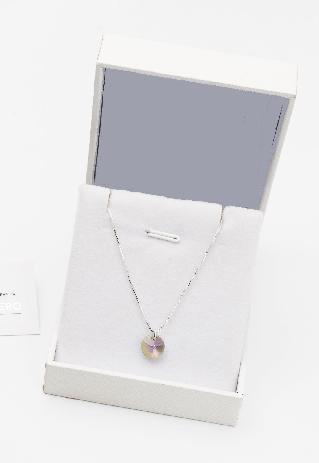 Collar Punto de Luz Plata Italiana 925 y Cristal Genuino PS