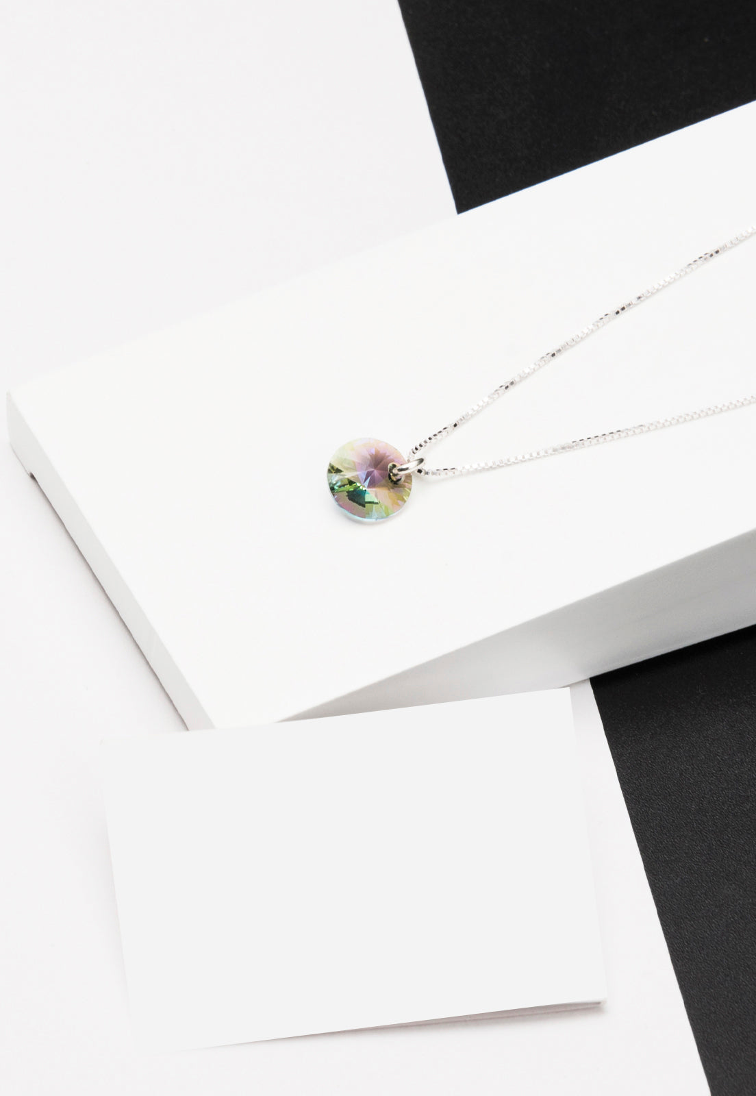 Collar Punto de Luz Plata Italiana 925 y Cristal Genuino PS