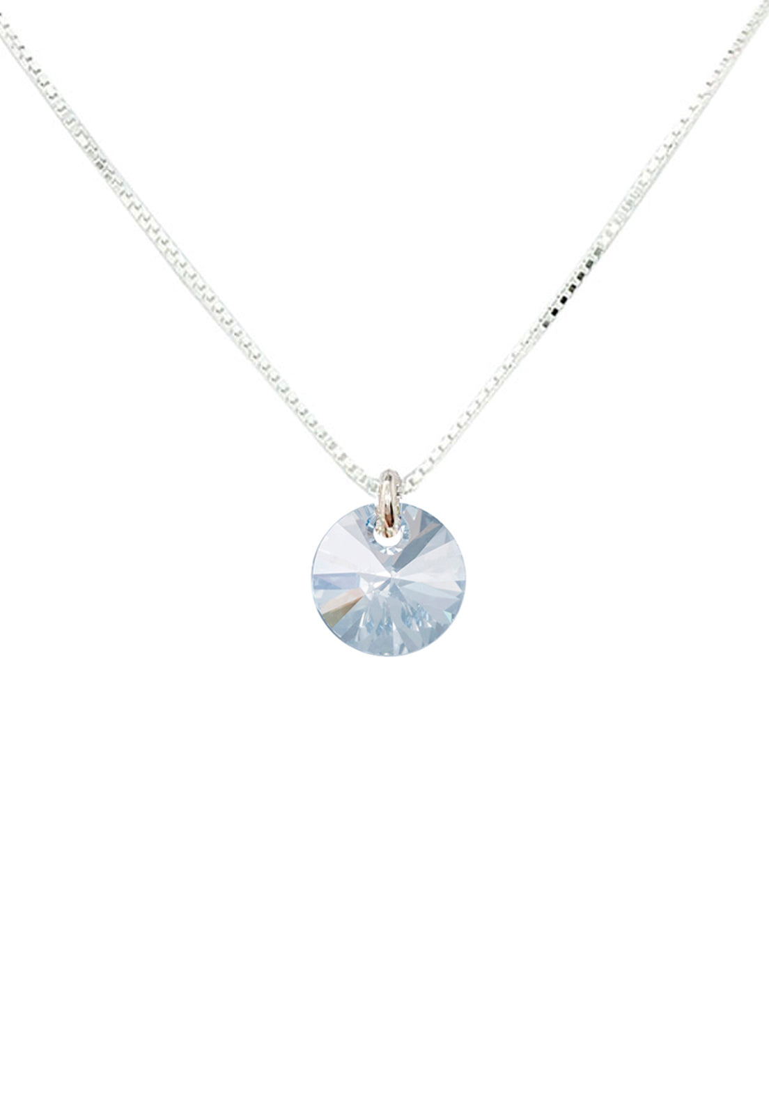 Collar Punto de Luz Plata Italiana 925 y Cristal Genuino BS