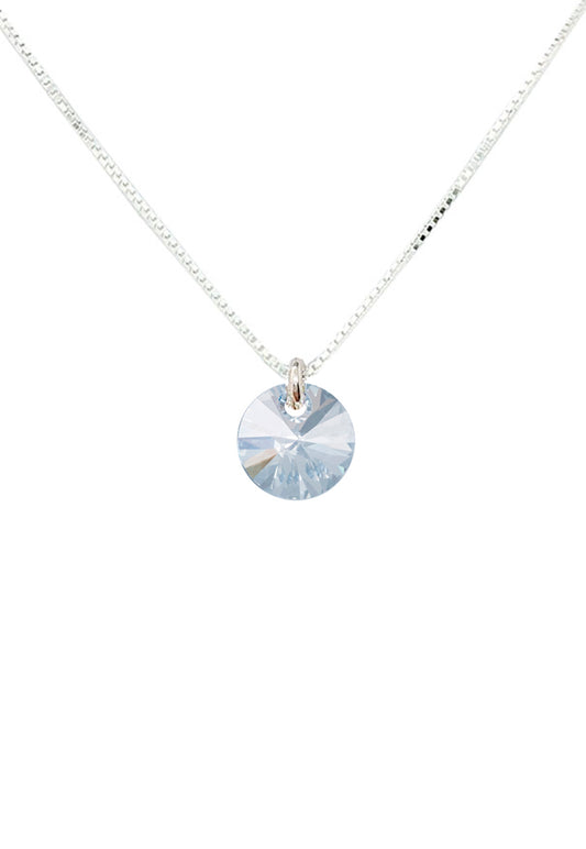 Collar Punto de Luz Plata Italiana 925 y Cristal Genuino BS