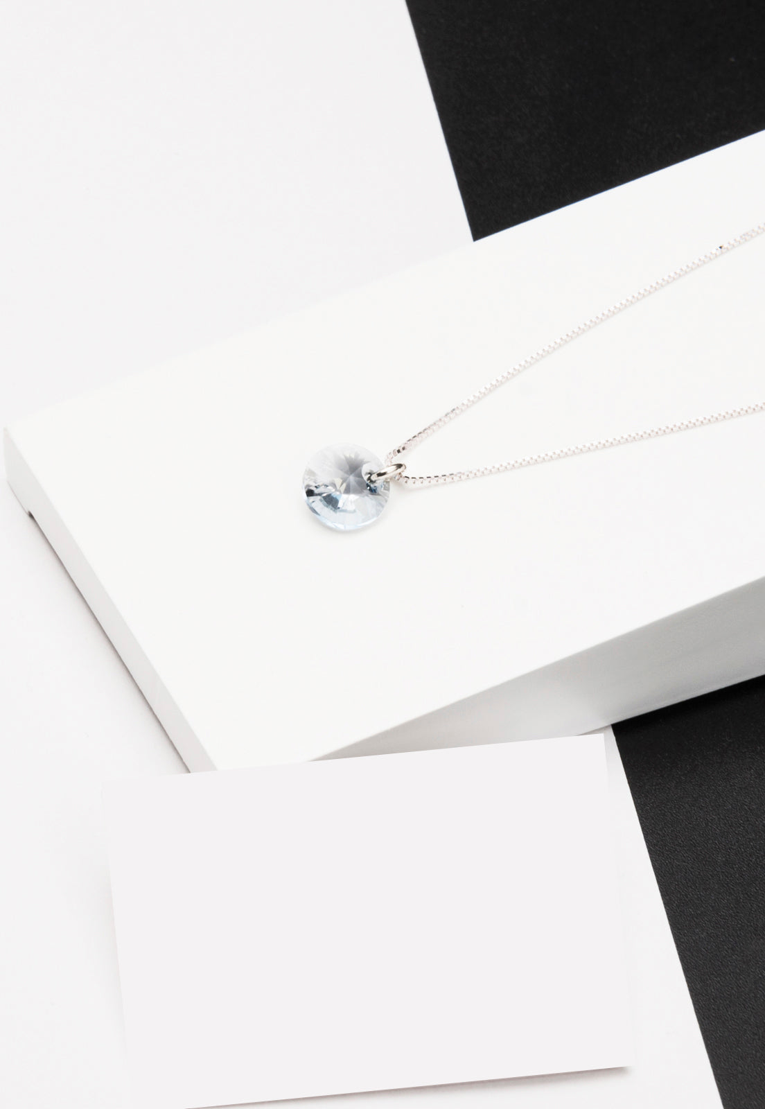 Collar Punto de Luz Plata Italiana 925 y Cristal Genuino BS