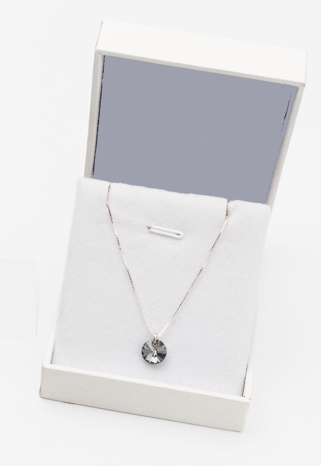 Collar Punto de Luz Plata Italiana 925 y Cristal Genuino SN