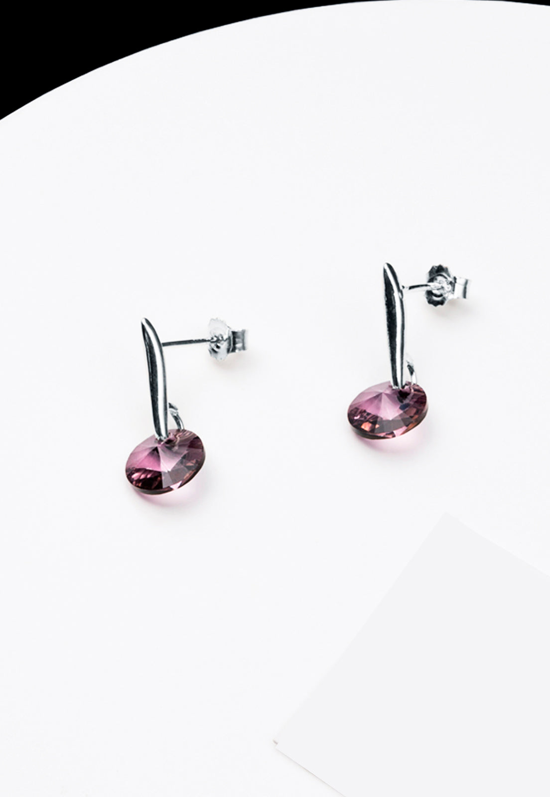 Aros Punto de Luz Plata Italiana 925 y Cristal Genuino AP