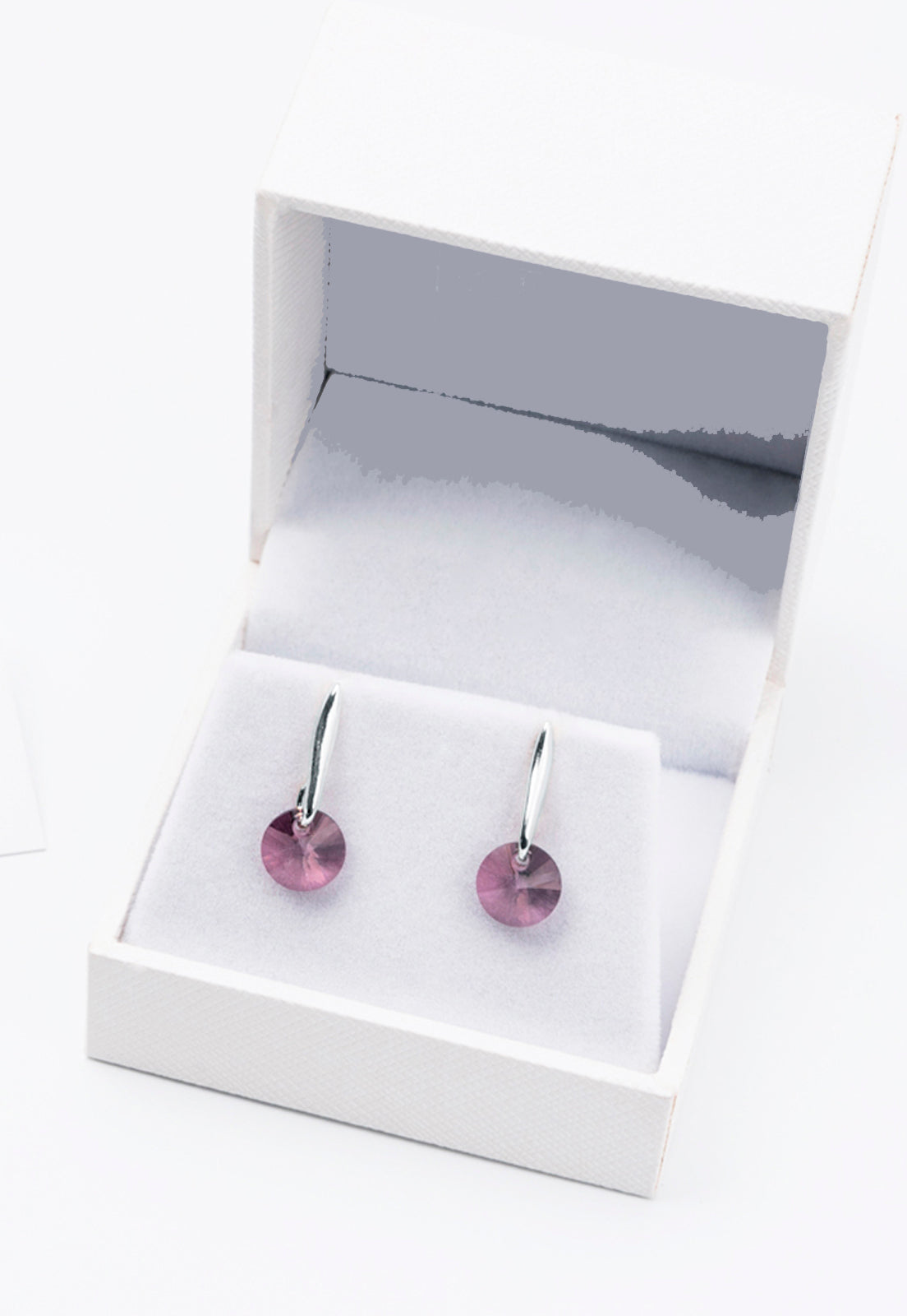 Aros Punto de Luz Plata Italiana 925 y Cristal Genuino AP