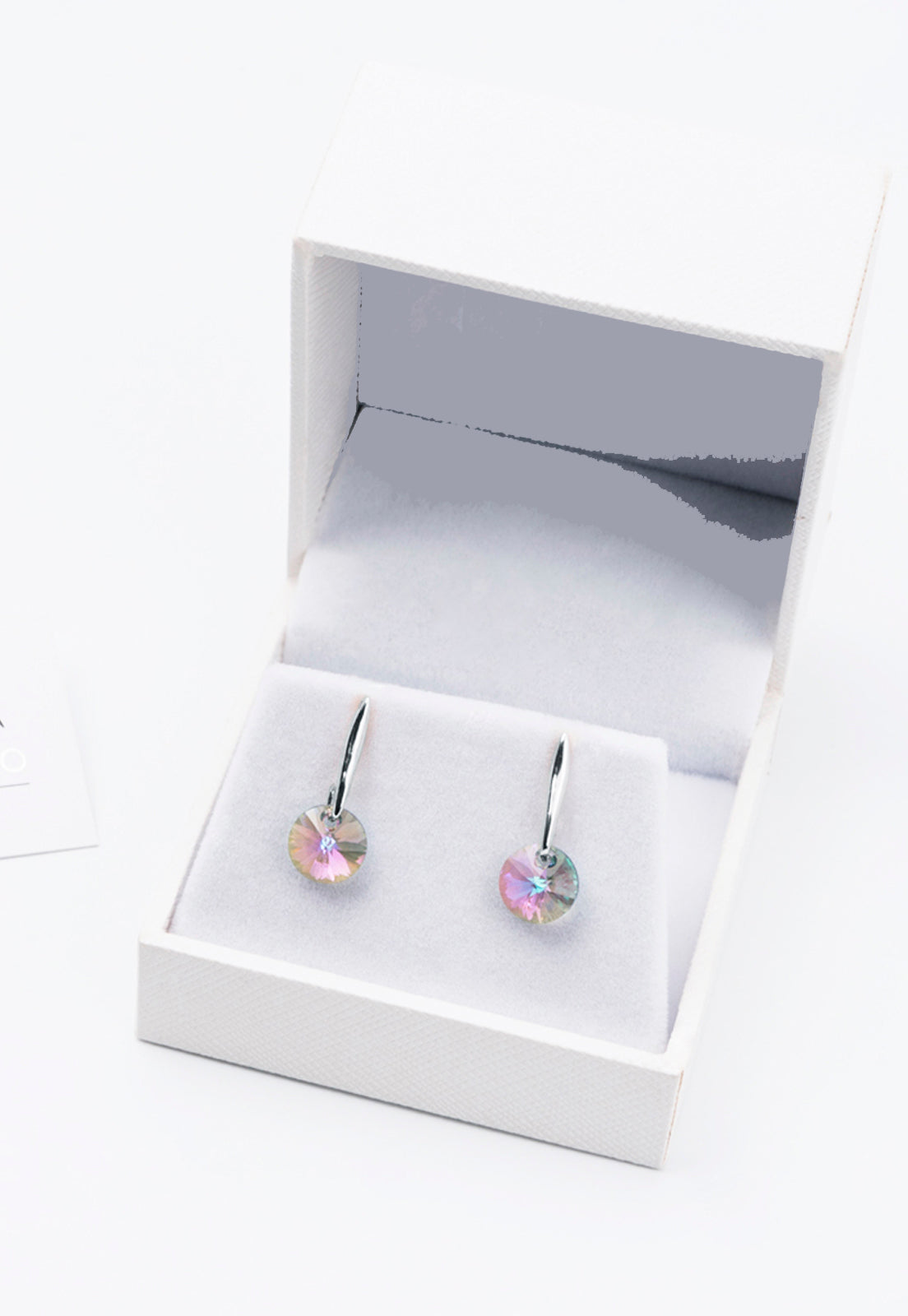 Aros Punto de Luz Plata Italiana 925 y Cristal Genuino PS