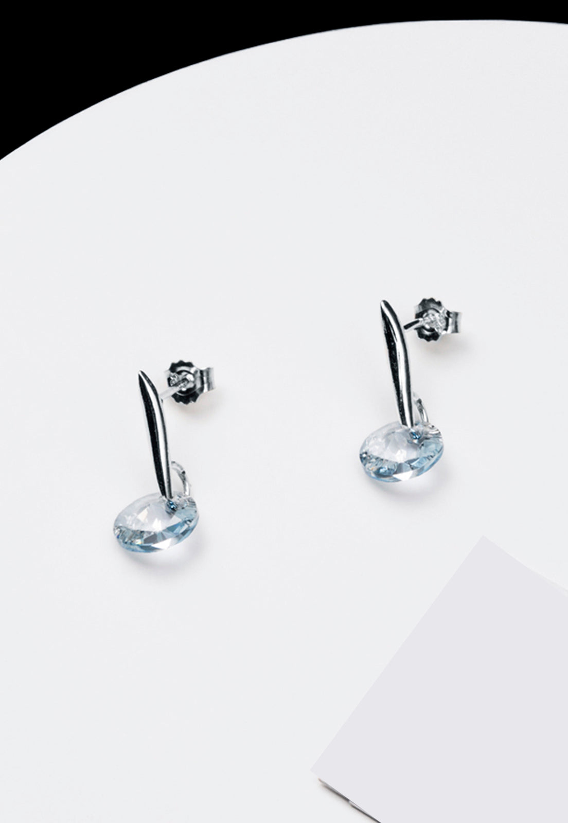 Aros Punto de Luz Plata Italiana 925 y Cristal Genuino BS