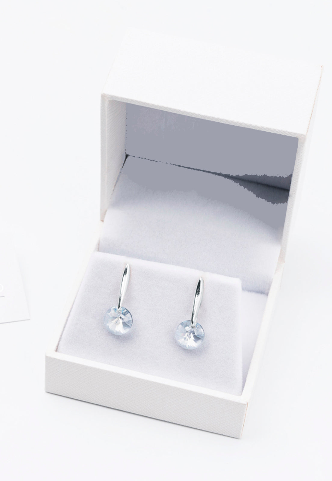 Aros Punto de Luz Plata Italiana 925 y Cristal Genuino BS