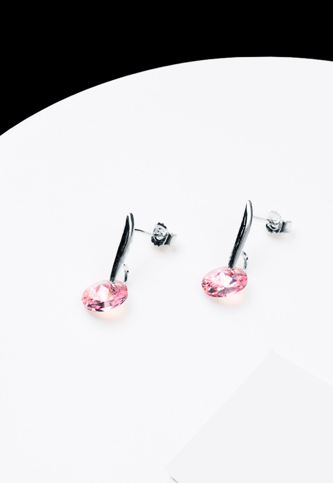 Aros Punto de Luz Plata Italiana 925 y Cristal Genuino LR