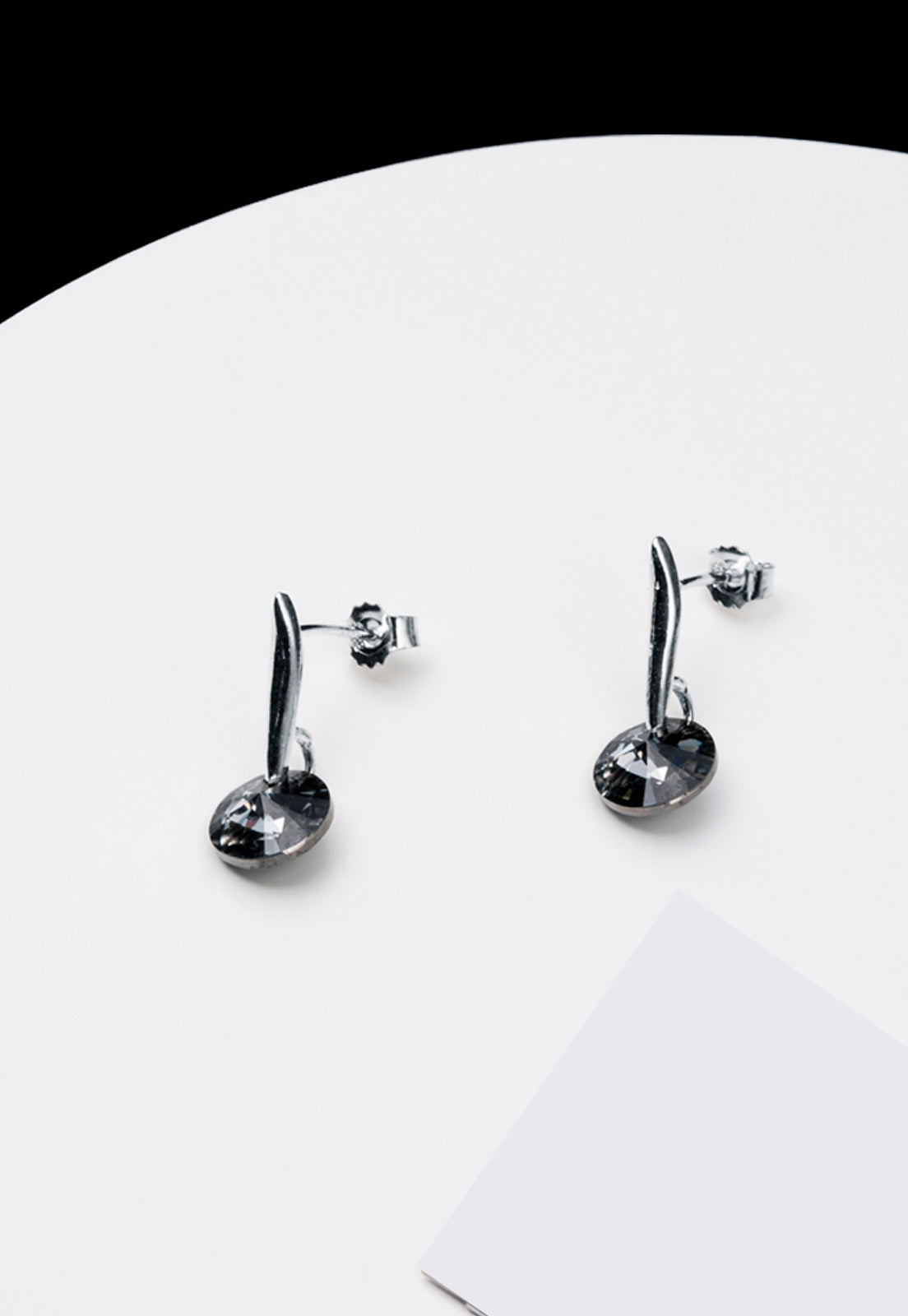 Aros Punto de Luz Plata Italiana 925 y Cristal Genuino SN