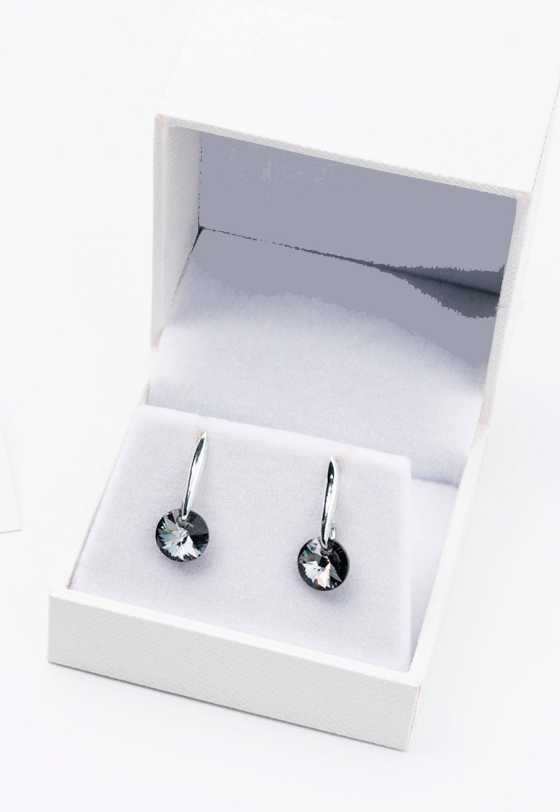 Aros Punto de Luz Plata Italiana 925 y Cristal Genuino SN