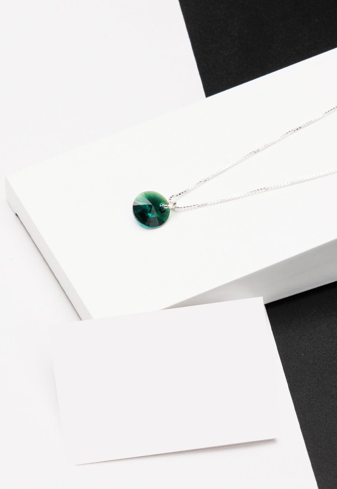 Collar Punto de Luz Plata 925 Emerald