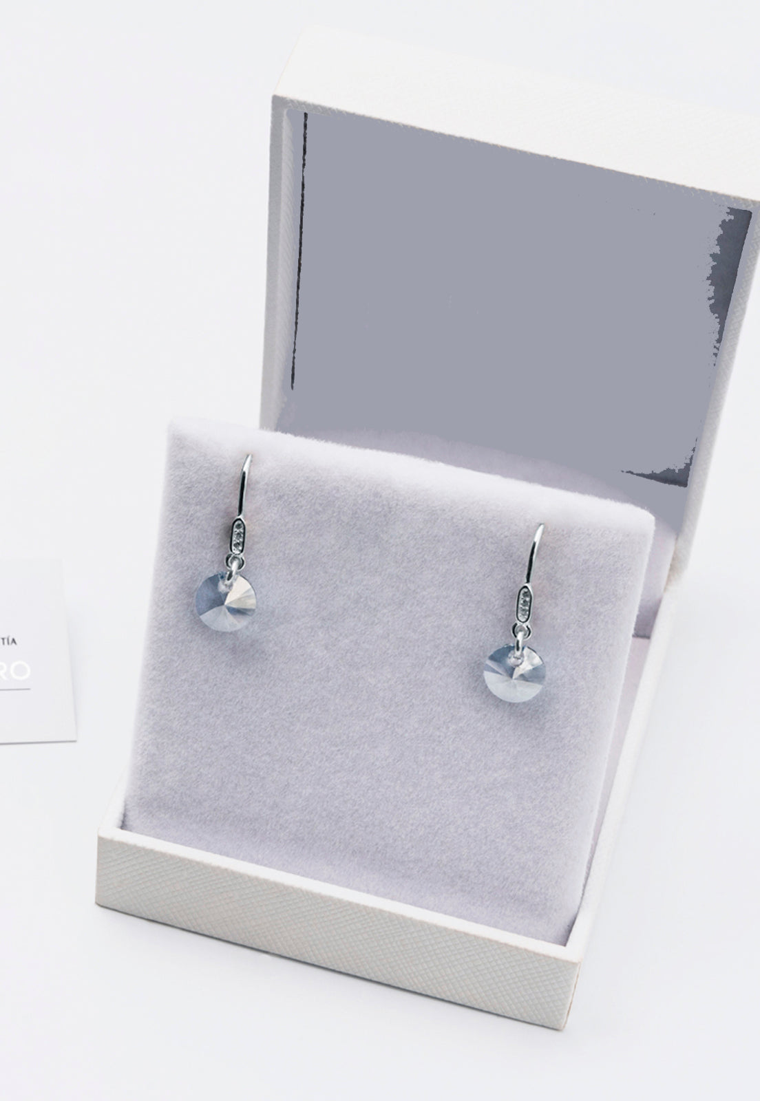 Aros Punto de Luz Circón Plata Italiana 925 y Cristal Genuino BS