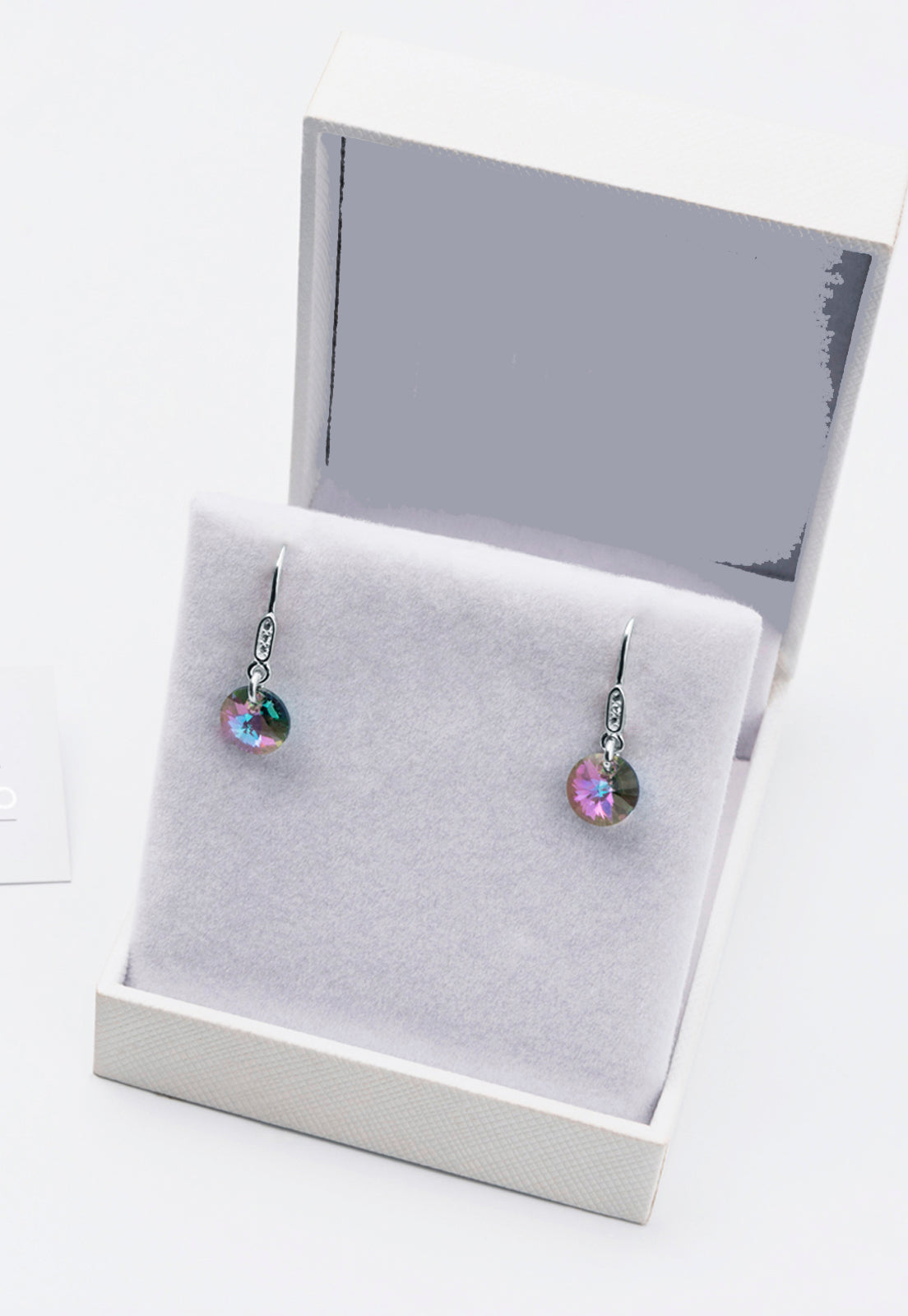 Aros Punto de Luz Circón Plata Italiana 925 y Cristal Genuino PS