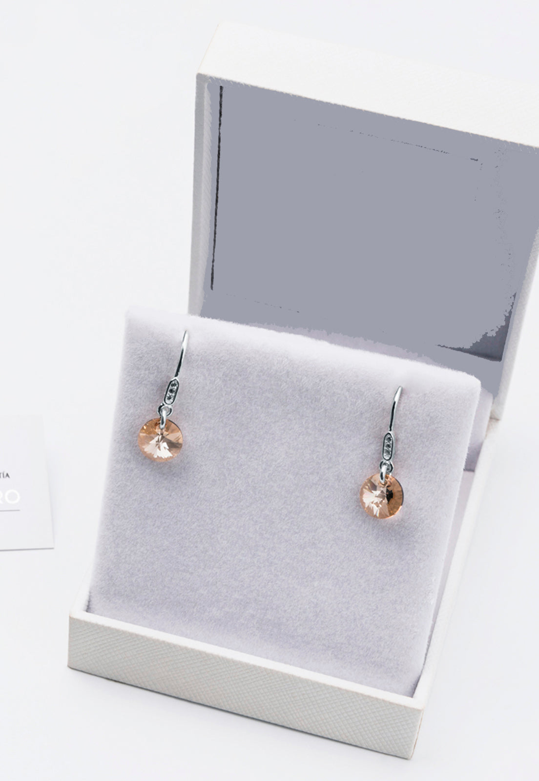 Aros Punto de Luz Circón Plata Italiana 925 y Cristal Genuino GS