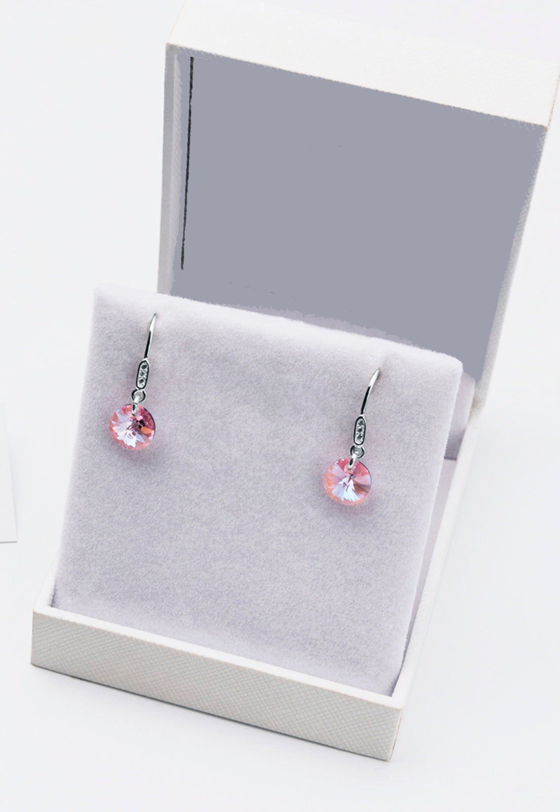 Aros Punto de Luz Circón Plata Italiana 925 y Cristal Genuino LR