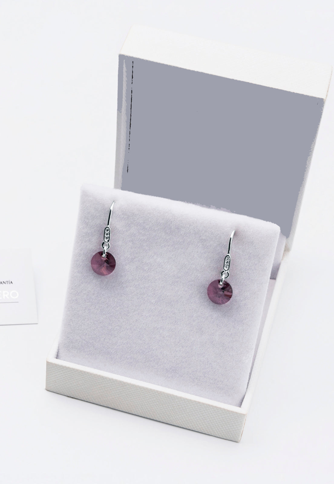 Aros Punto de Luz Circón Plata Italiana 925 y Cristal Genuino AP