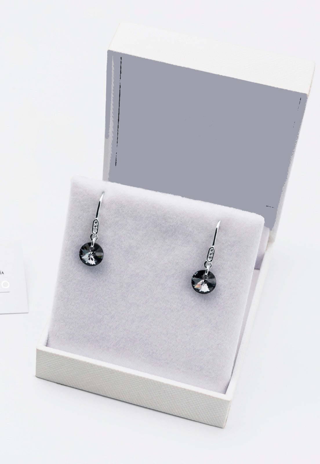 Aros Punto de Luz Circón Plata Italiana 925 y Cristal Genuino SN