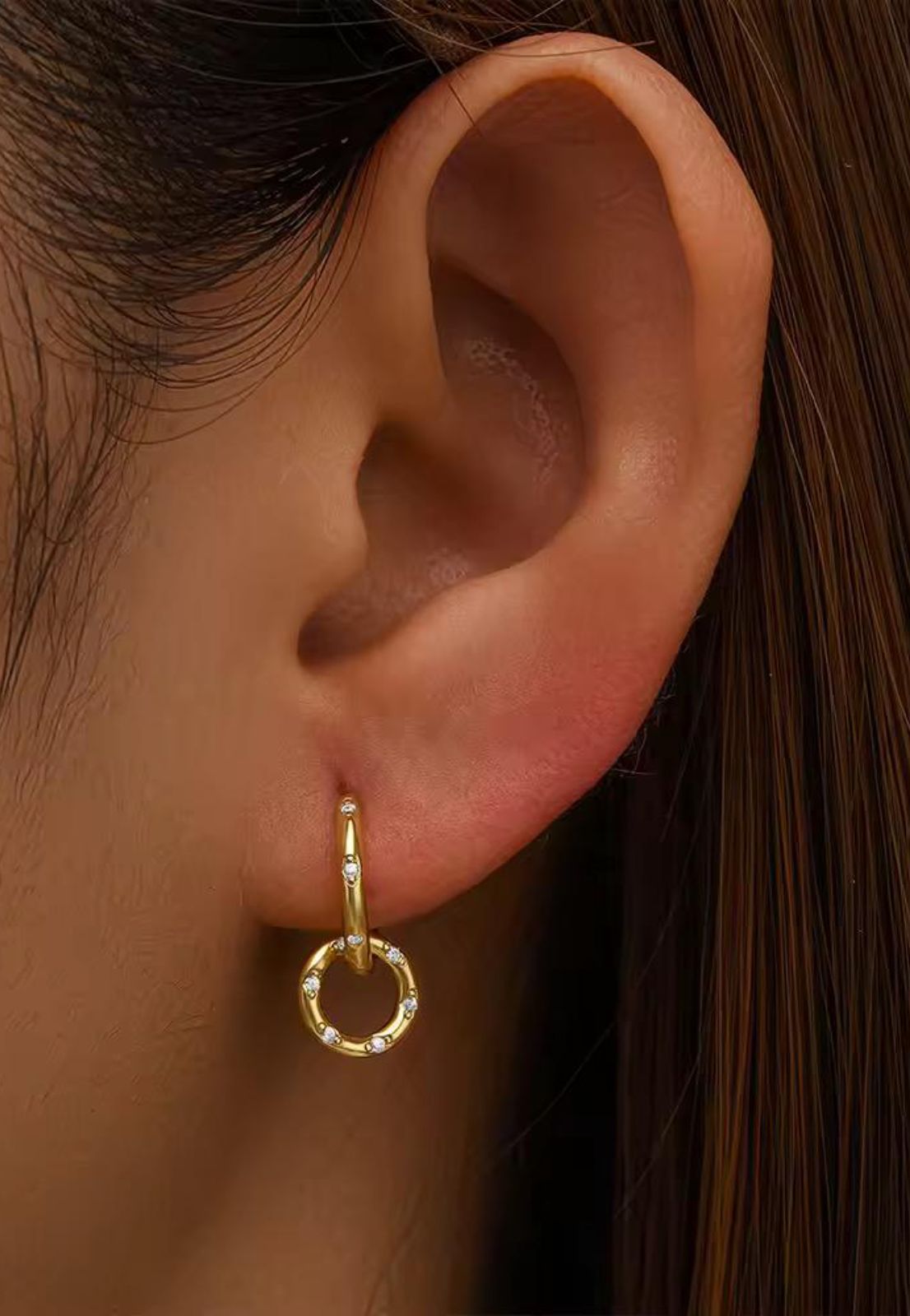 Argollas doble brillo