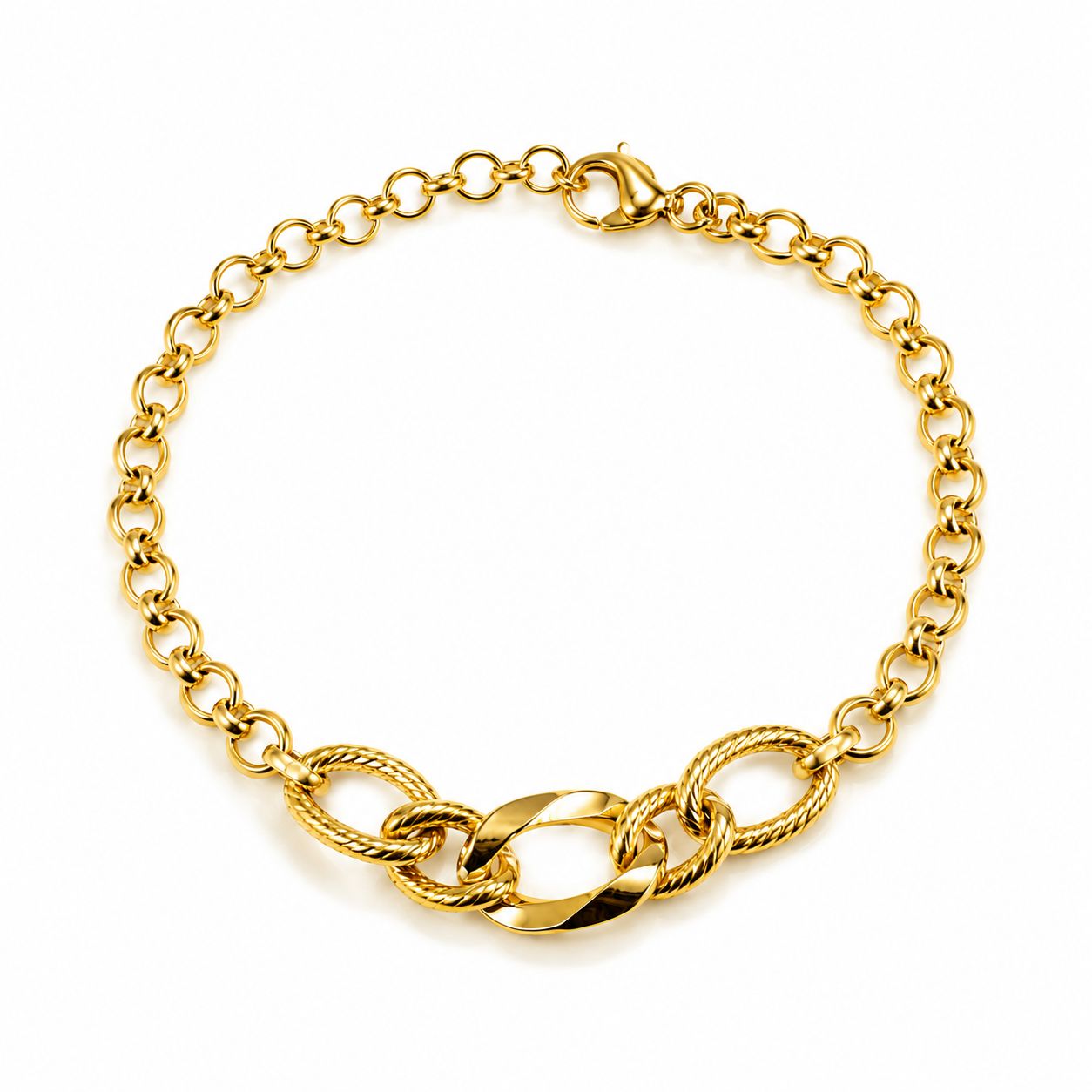 Pulsera Eslabones Dorados Clásica