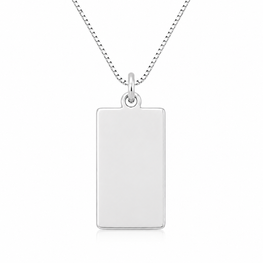 Medalla de plata 20x12 mm. Rectangular